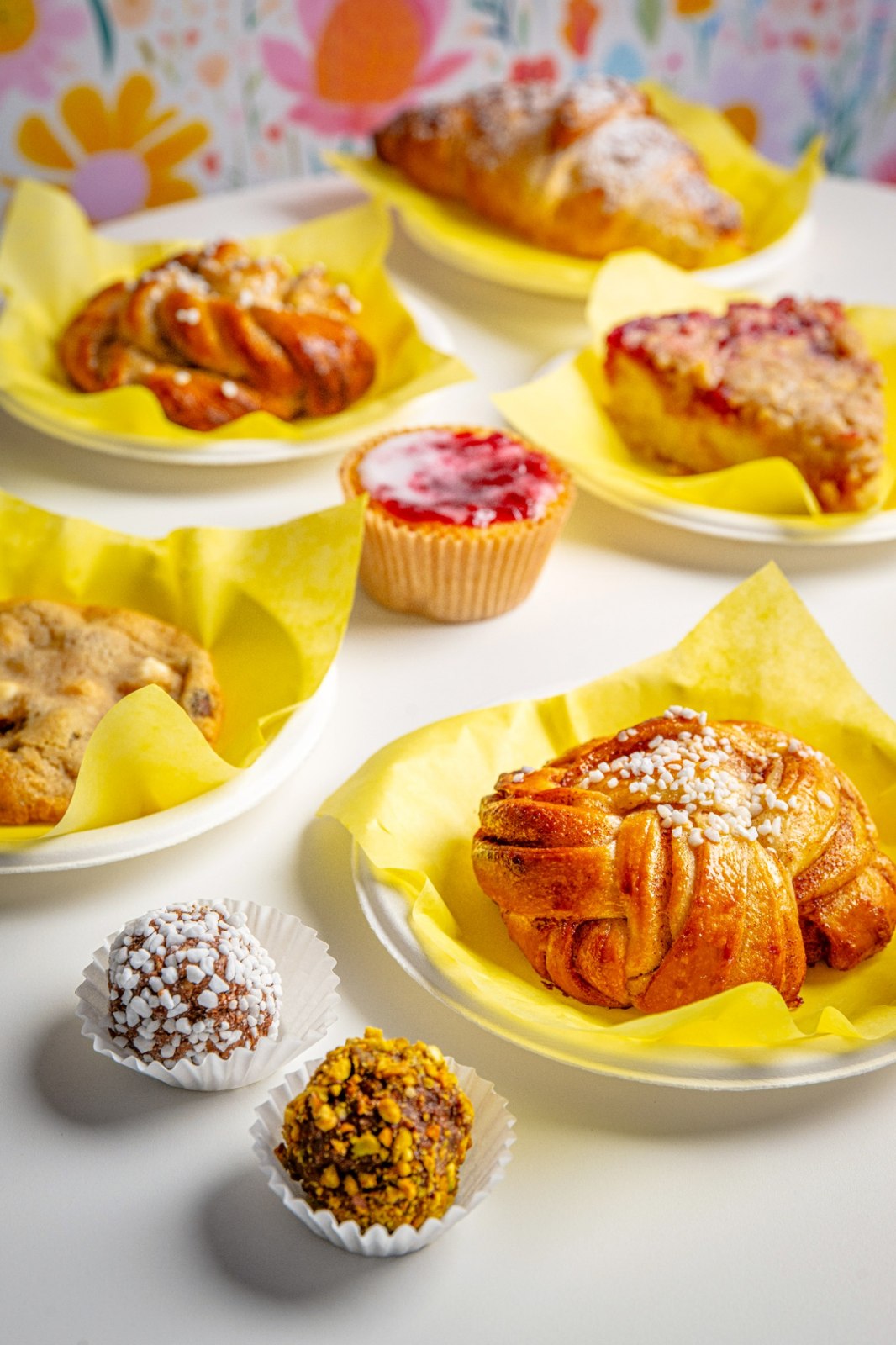 An assortment of Swedish pastries, buns and chocolate treats at Café Bliss